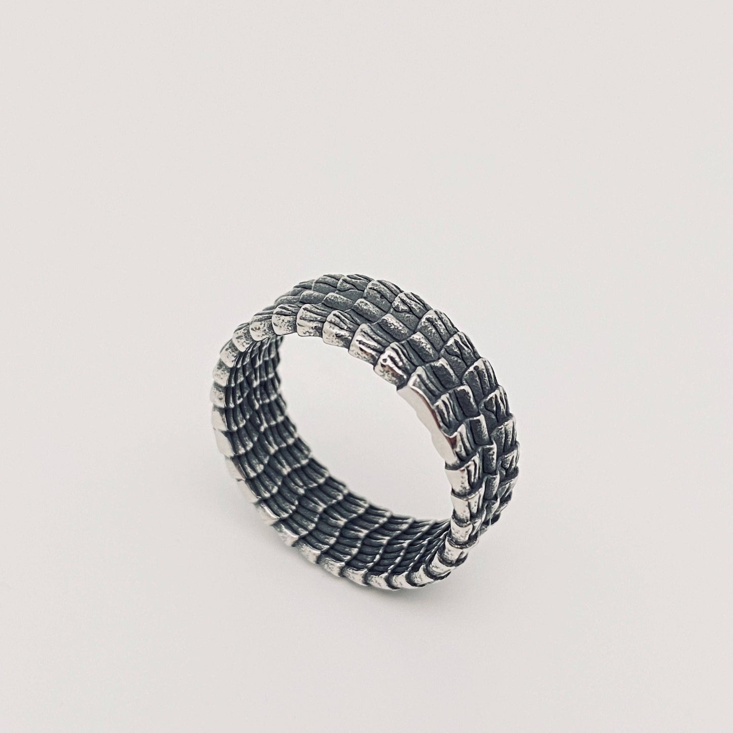 Stainless Steel Dragon Scale Ring: 13