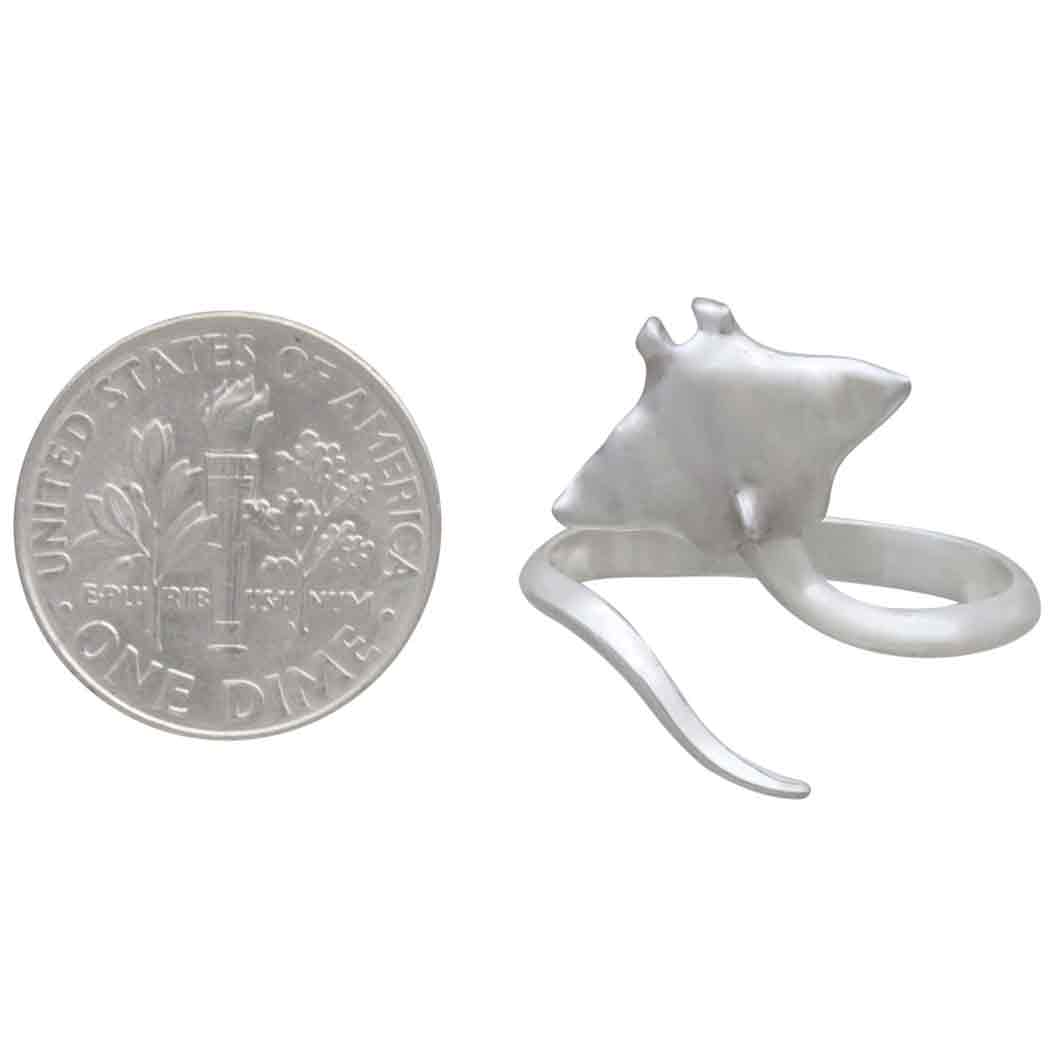 Sterling Silver Adjustable Stingray Ring