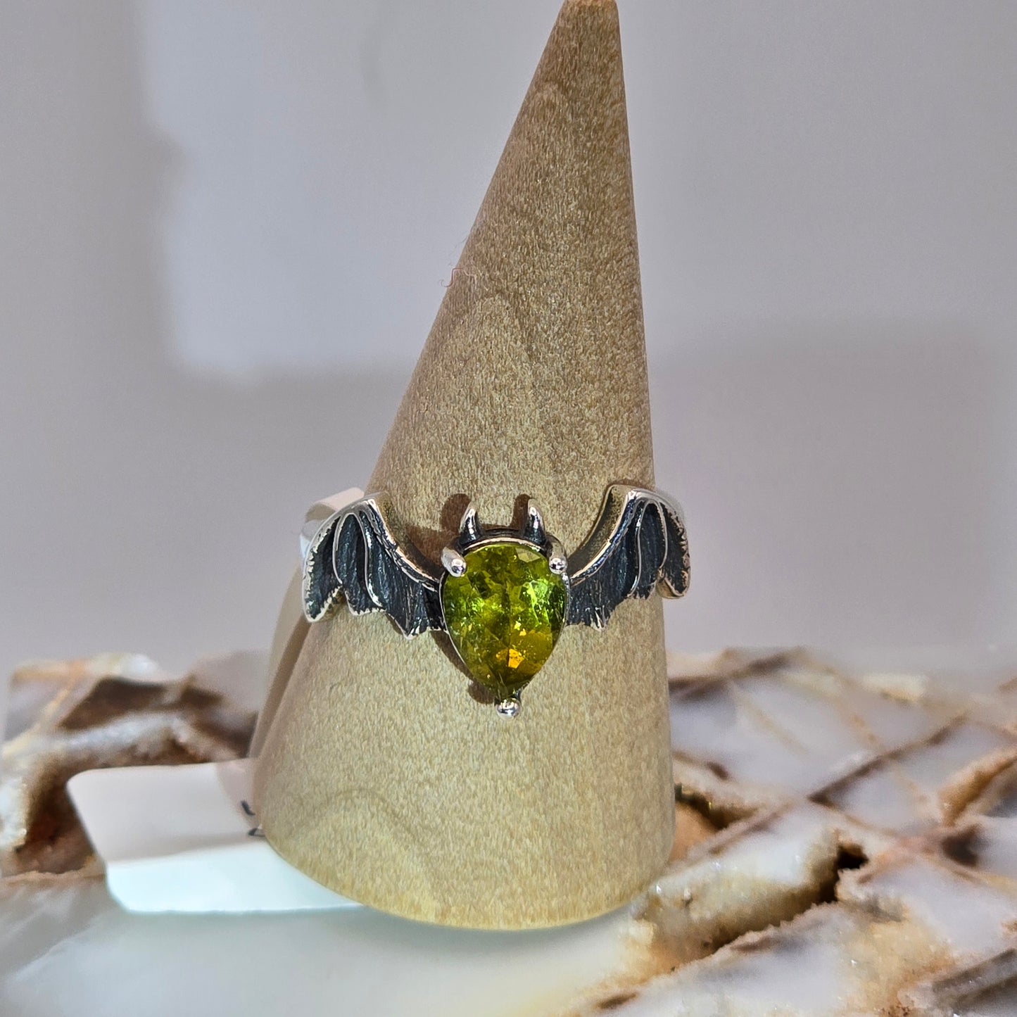 Faceted Lemon Citrine Bat Ring