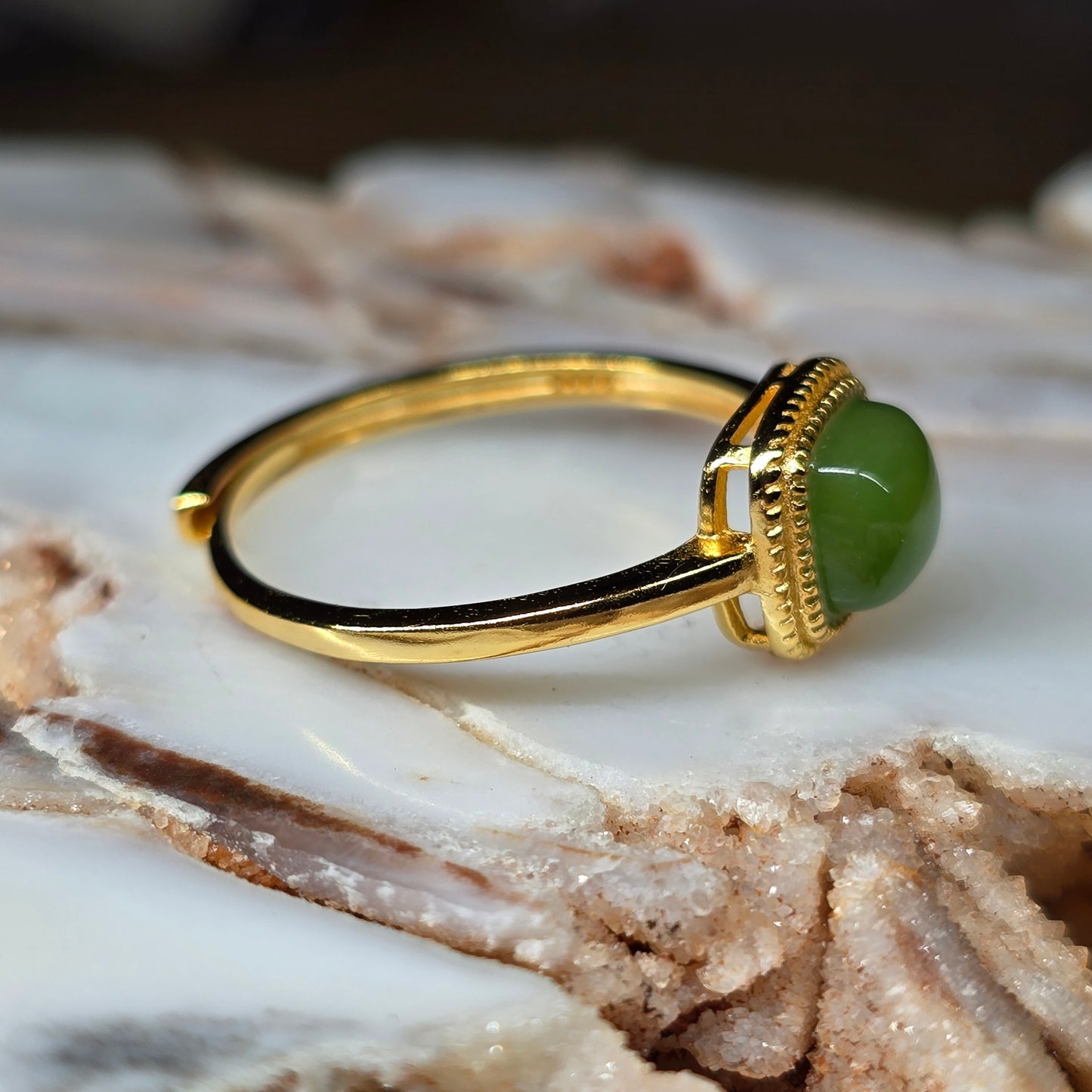 Hetian Jade Solitaire Ring