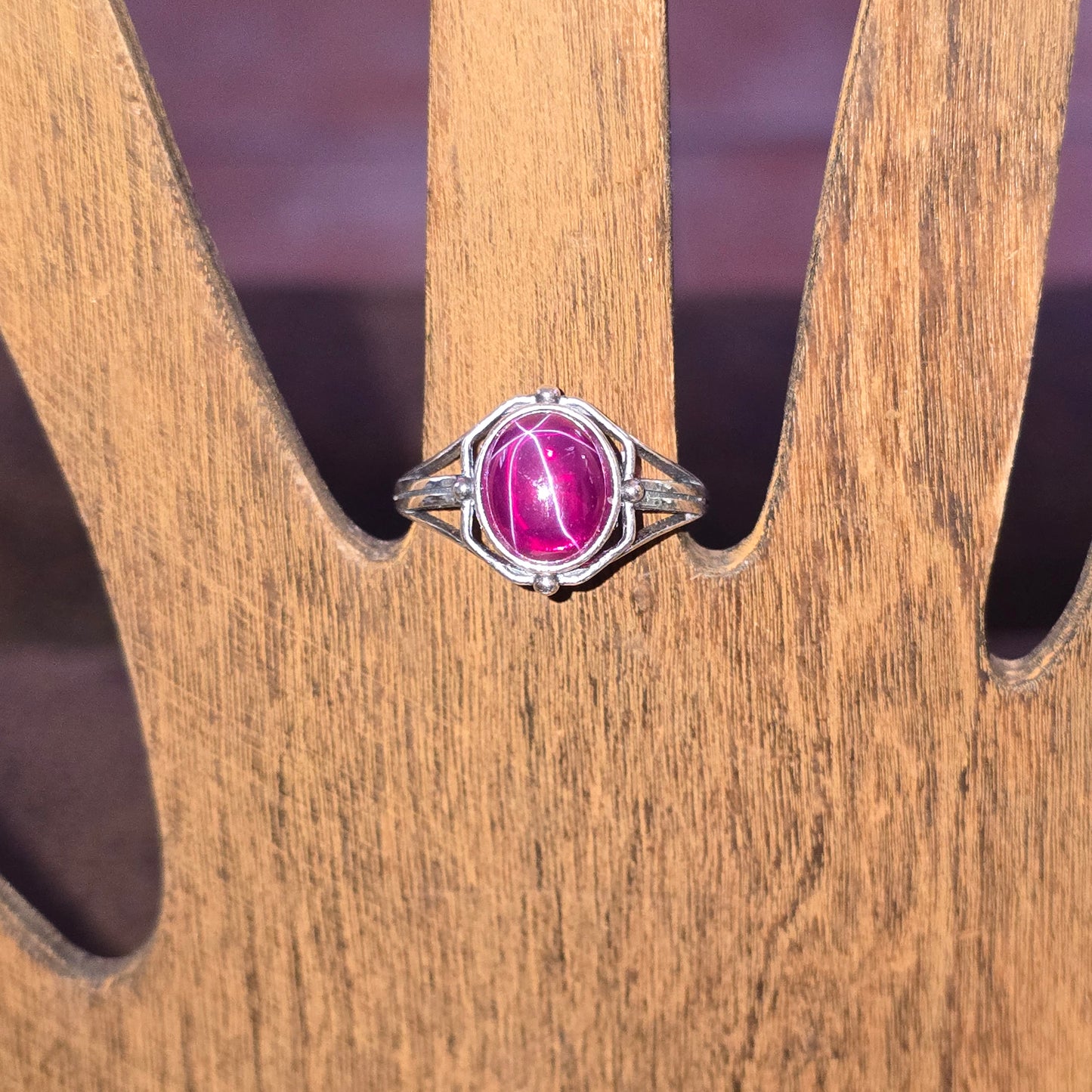 Sigdy Red Star Ruby Sterling Silver Ring