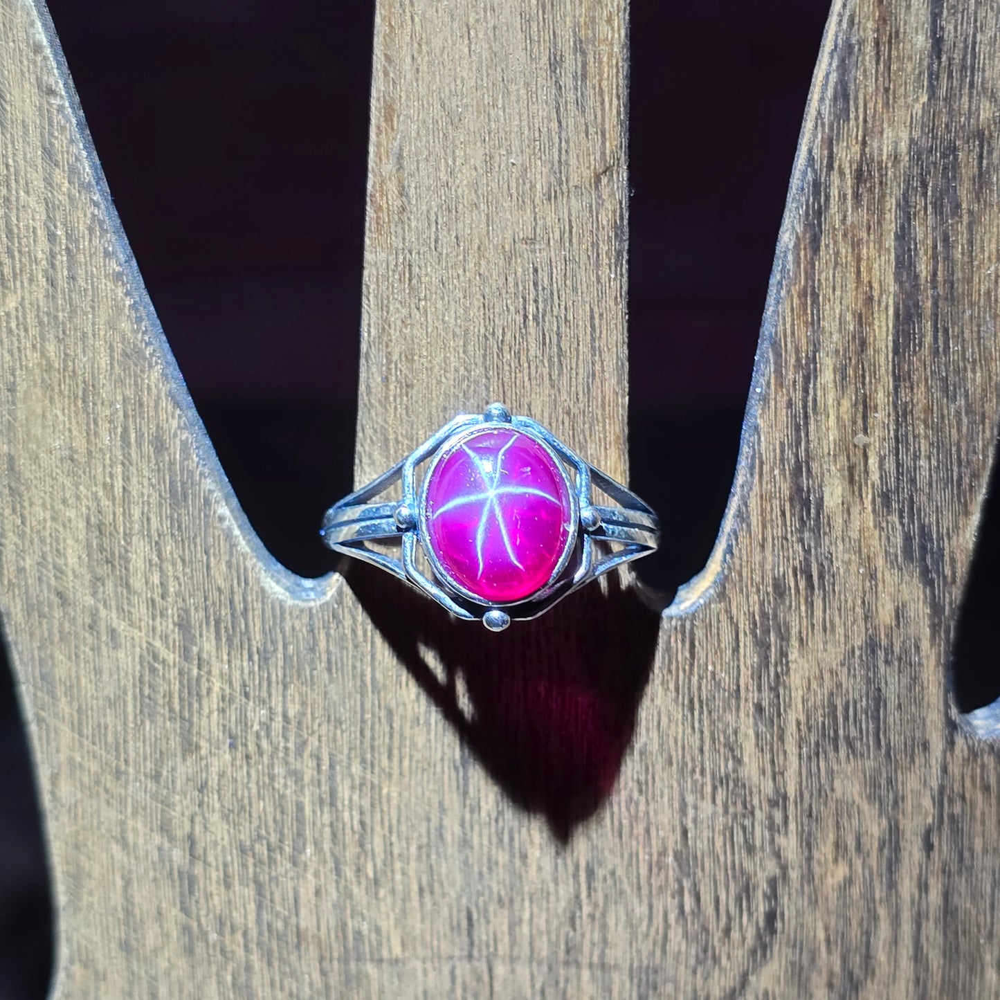 Sigdy Red Star Ruby Sterling Silver Ring