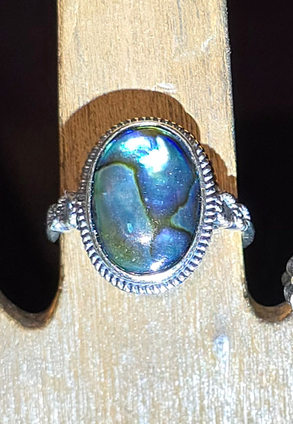 Abalone Shell Sterling Silver Ring A & B