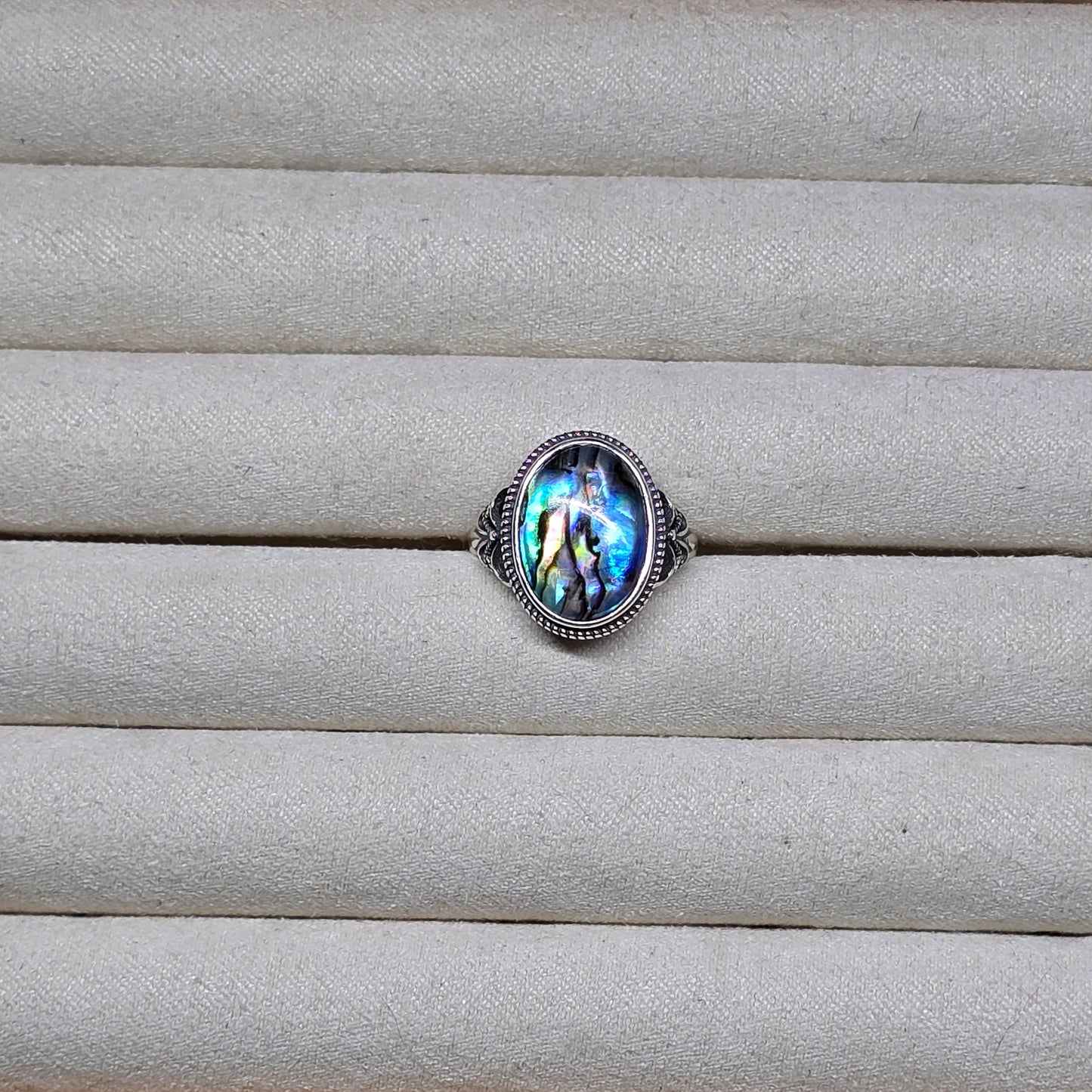 Ash Abalone Oval Ring
