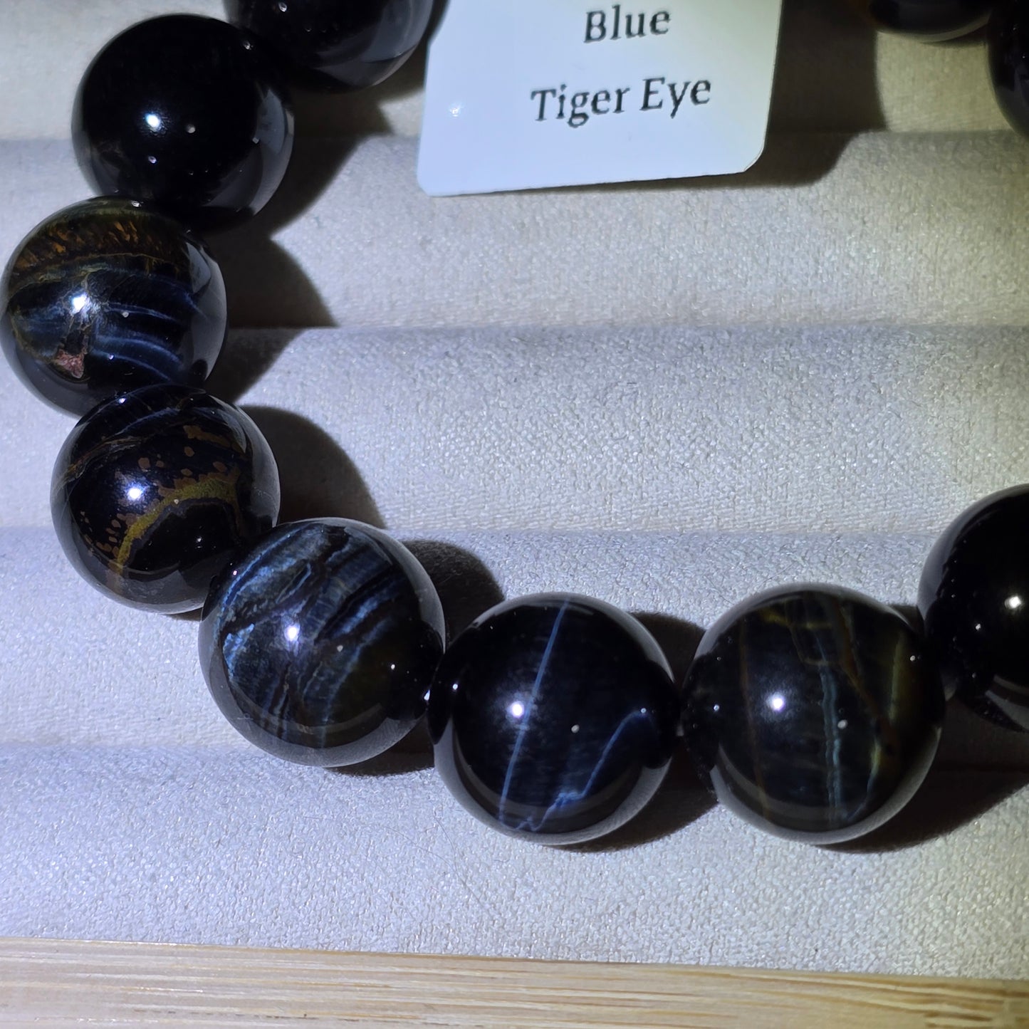Ash Blue Tiger Eye Bracelet 14mm+