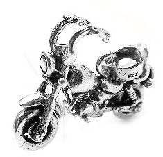 Sterling Silver Moveable Biker MOTORCYCLE Charm Pendant