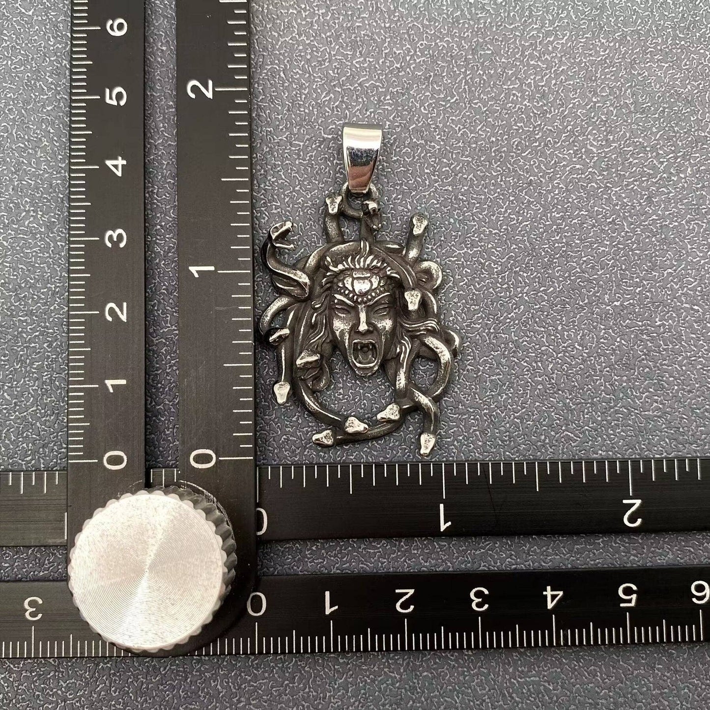 Stainless Steel Roaring Medusa Charm Pendant