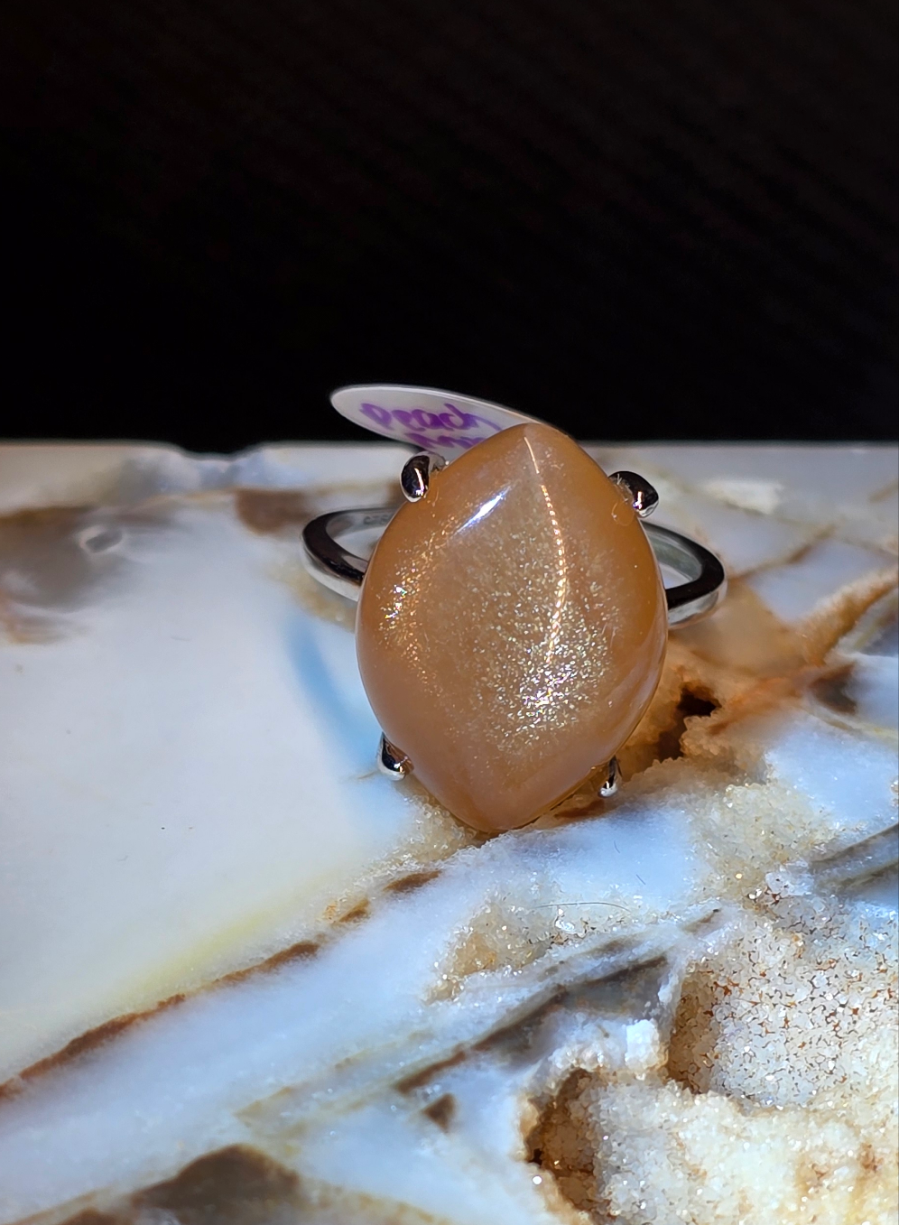 Peach Moonstone Ring