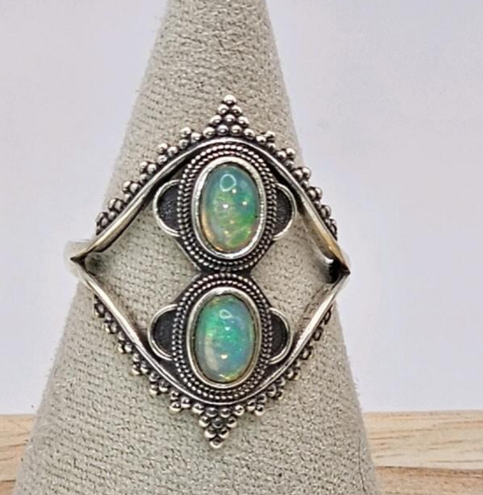 Double Ethiopian Opal Ring