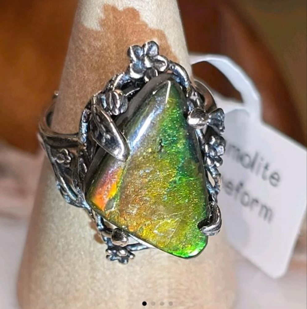 Ammolite Freeform Ring