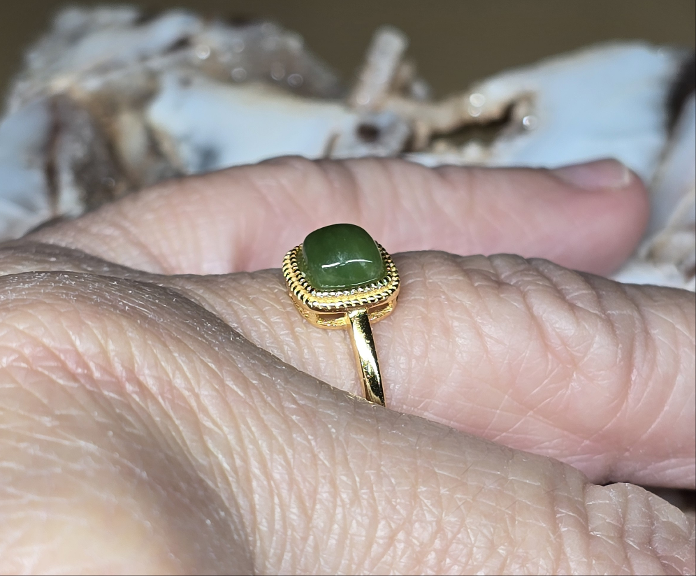 Hetian Jade Solitaire Ring