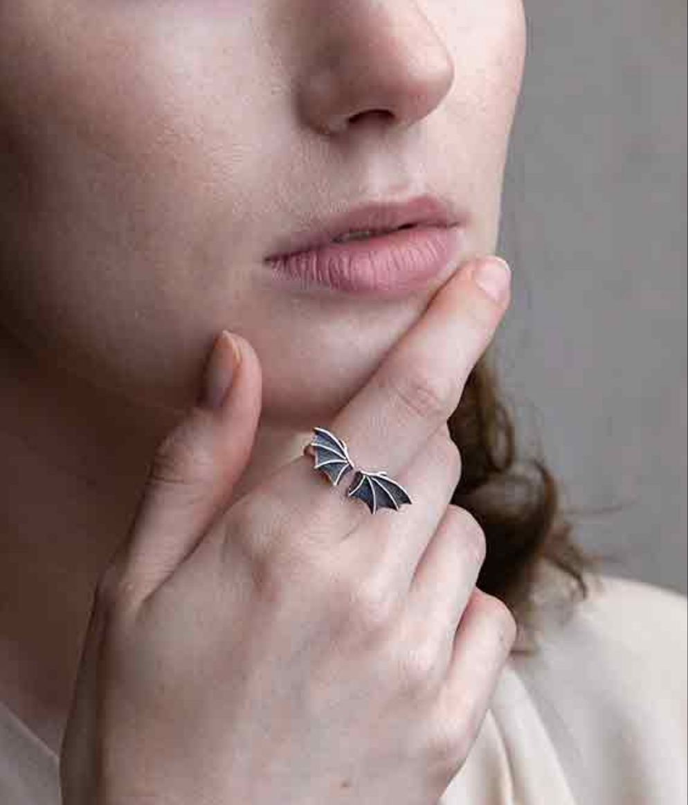 Sterling Silver Adjustable Dragon Wing Ring