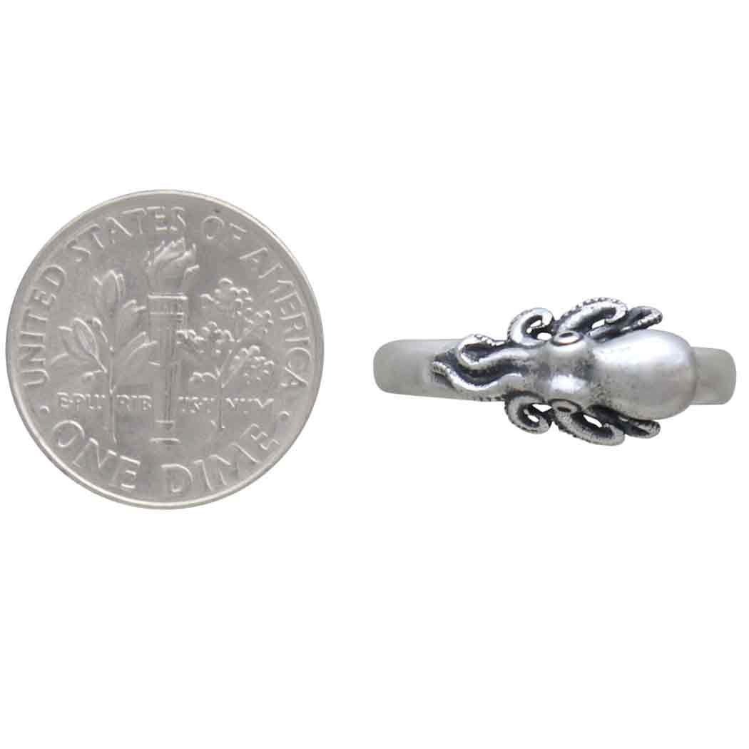 Sterling Silver Baby Octopus Ring: 7