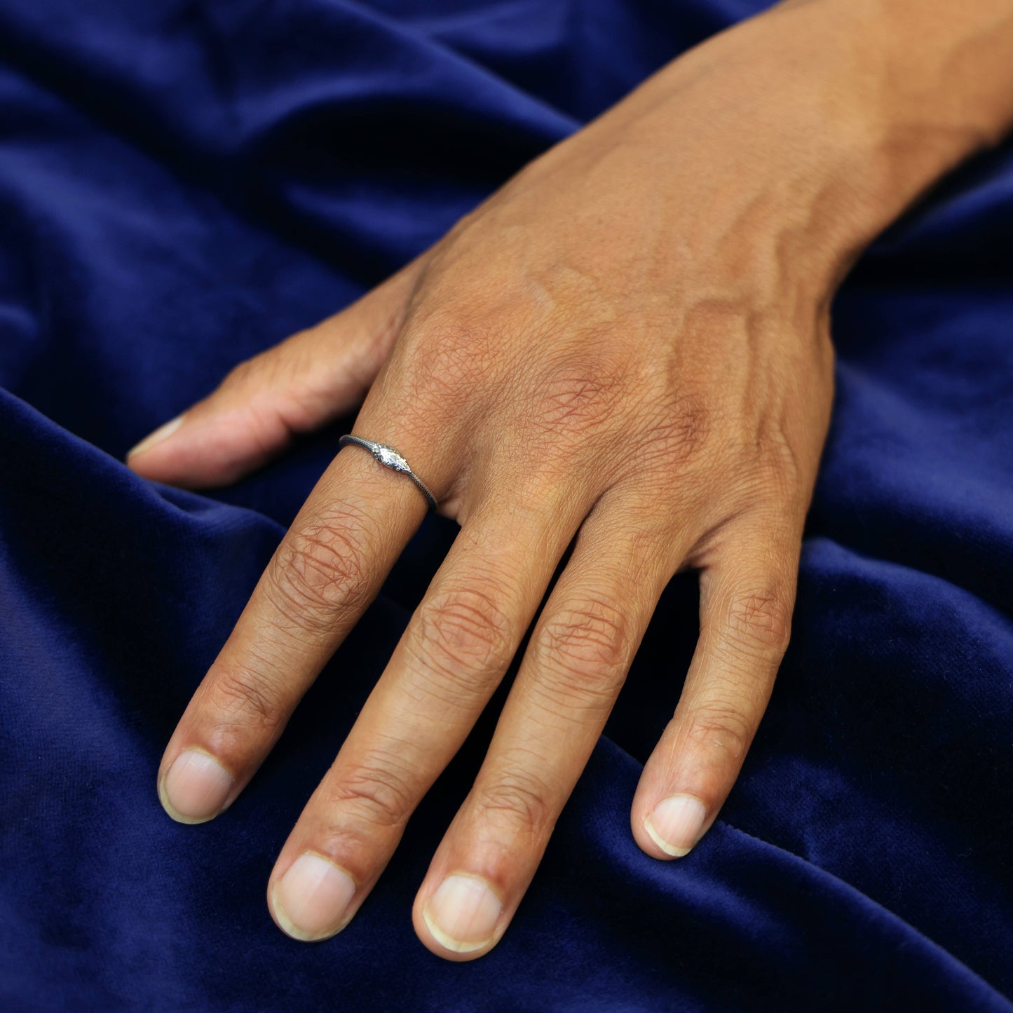 Sterling Silver or Bronze Ouroboros Snake Ring: Sterling Silver / 5