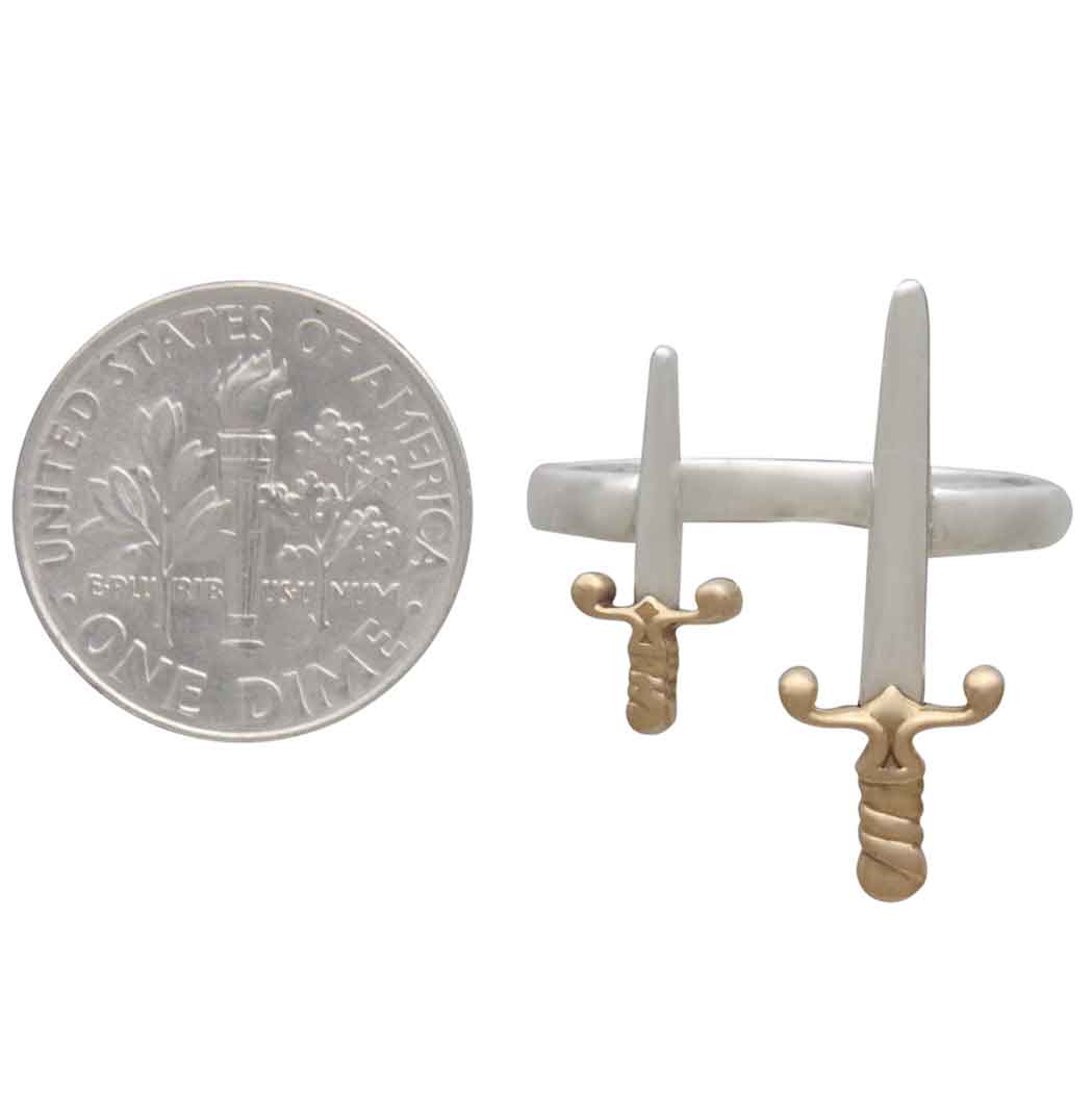 Mixed Metal Adjustable Swords Ring