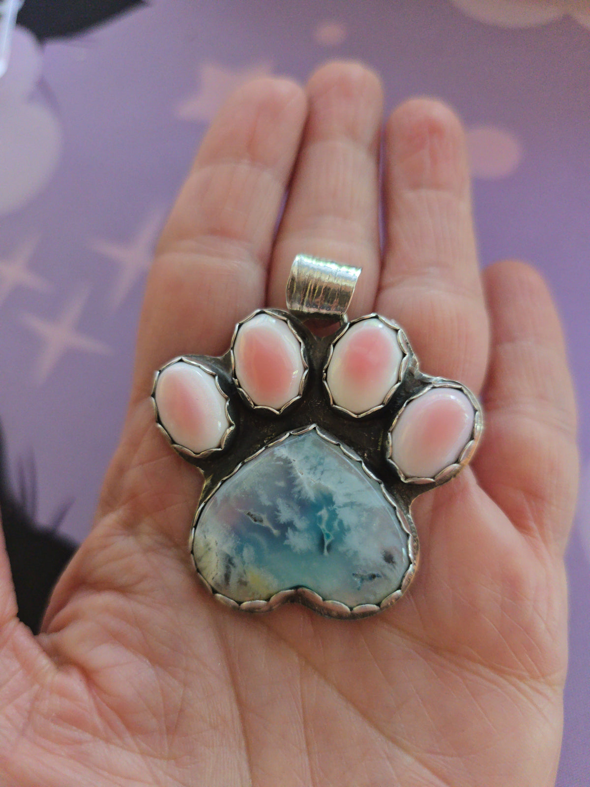 Sterling Silver Paw Print Pendant