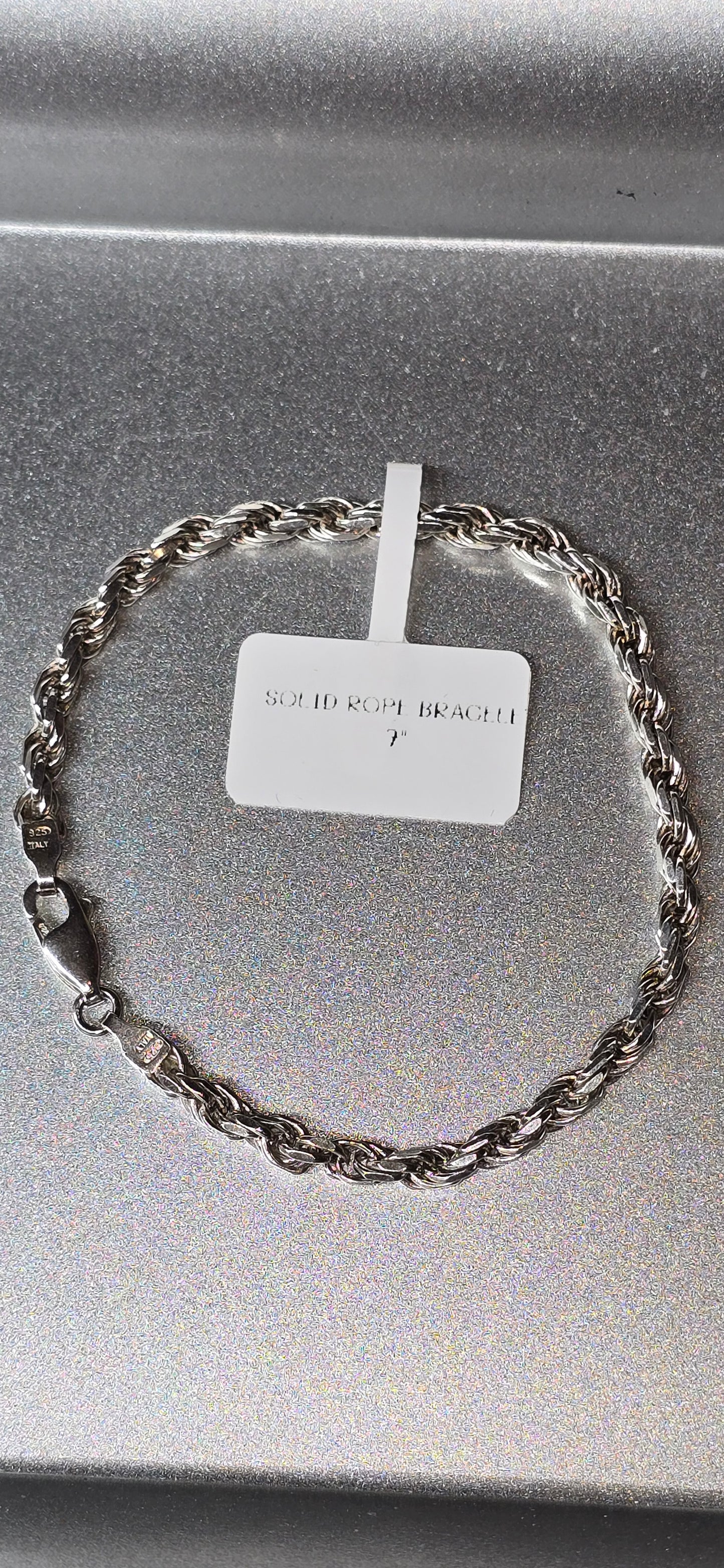 Sterling Silver Solid Rope Bracelet