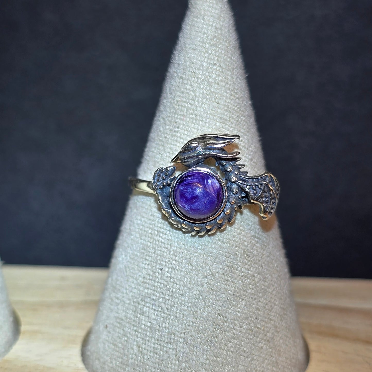 S925 Charoite Dragon Ring