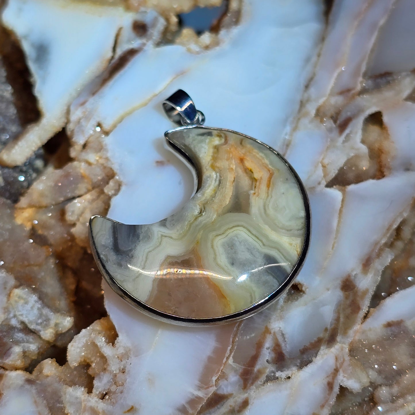 Ash Crazy Lace Agate Moon