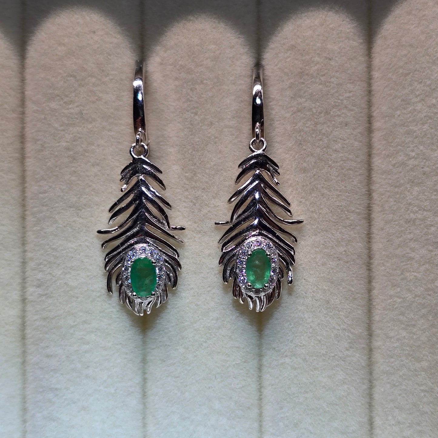 Jedi Emerald Feather Earrings