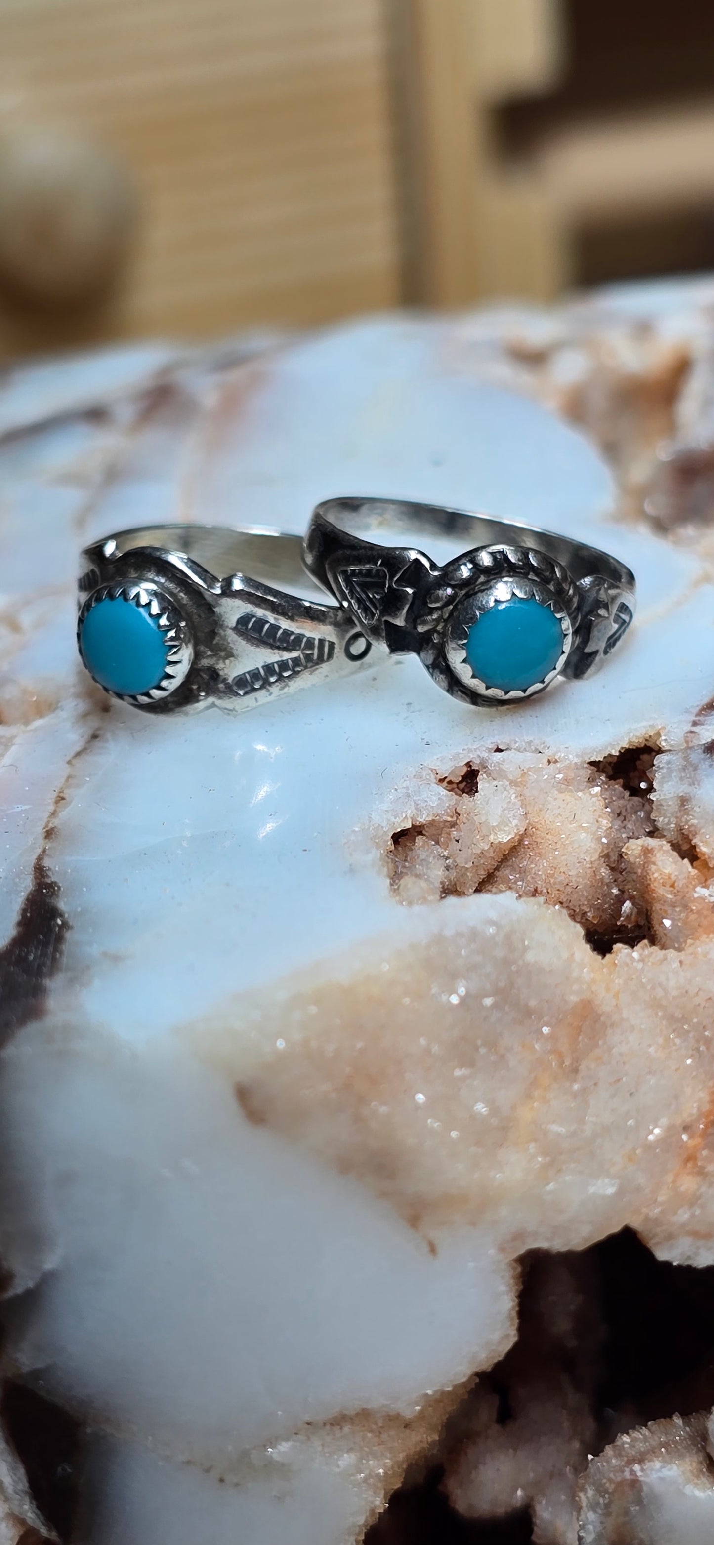 Sterling Silver Turquoise Baby Rings