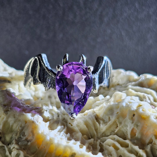 Amethyst Bat Ring