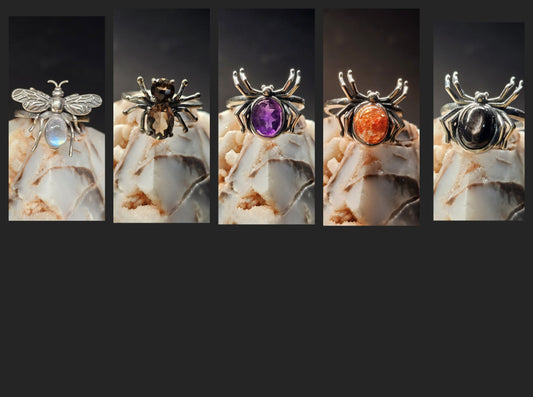 Faceted Spider Ring