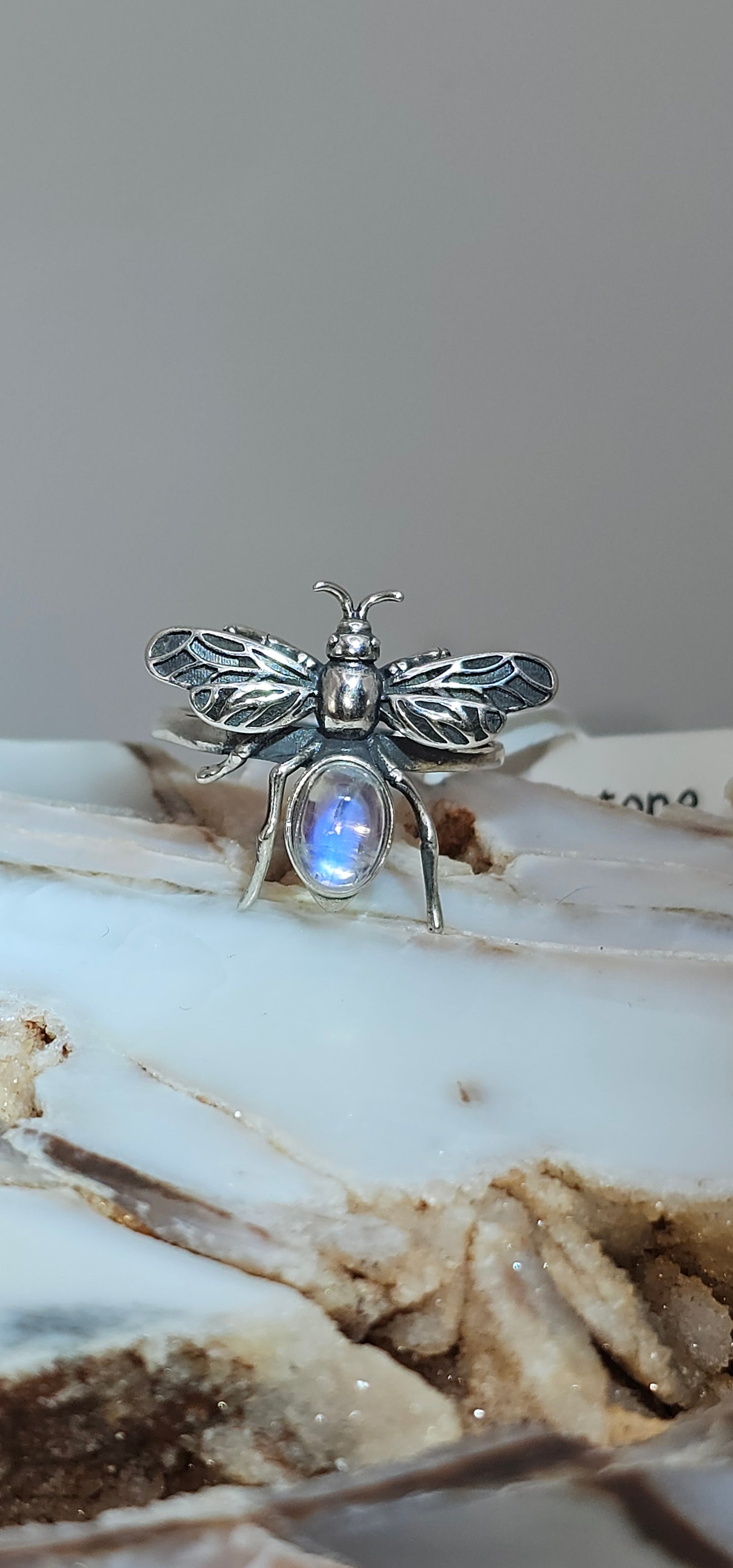 Moonstone Bee Ring