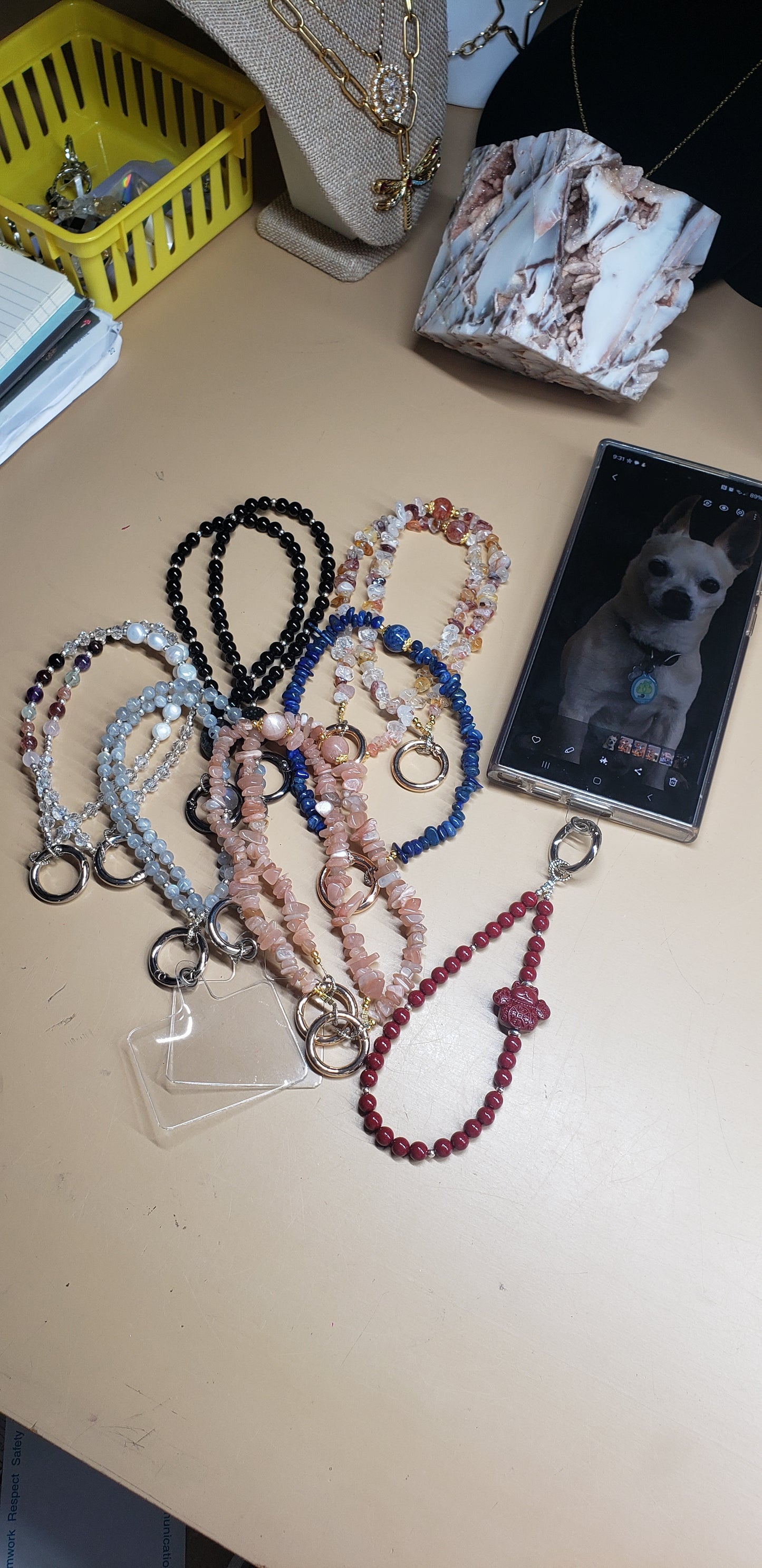 Natural Crystal Phone Bracelet