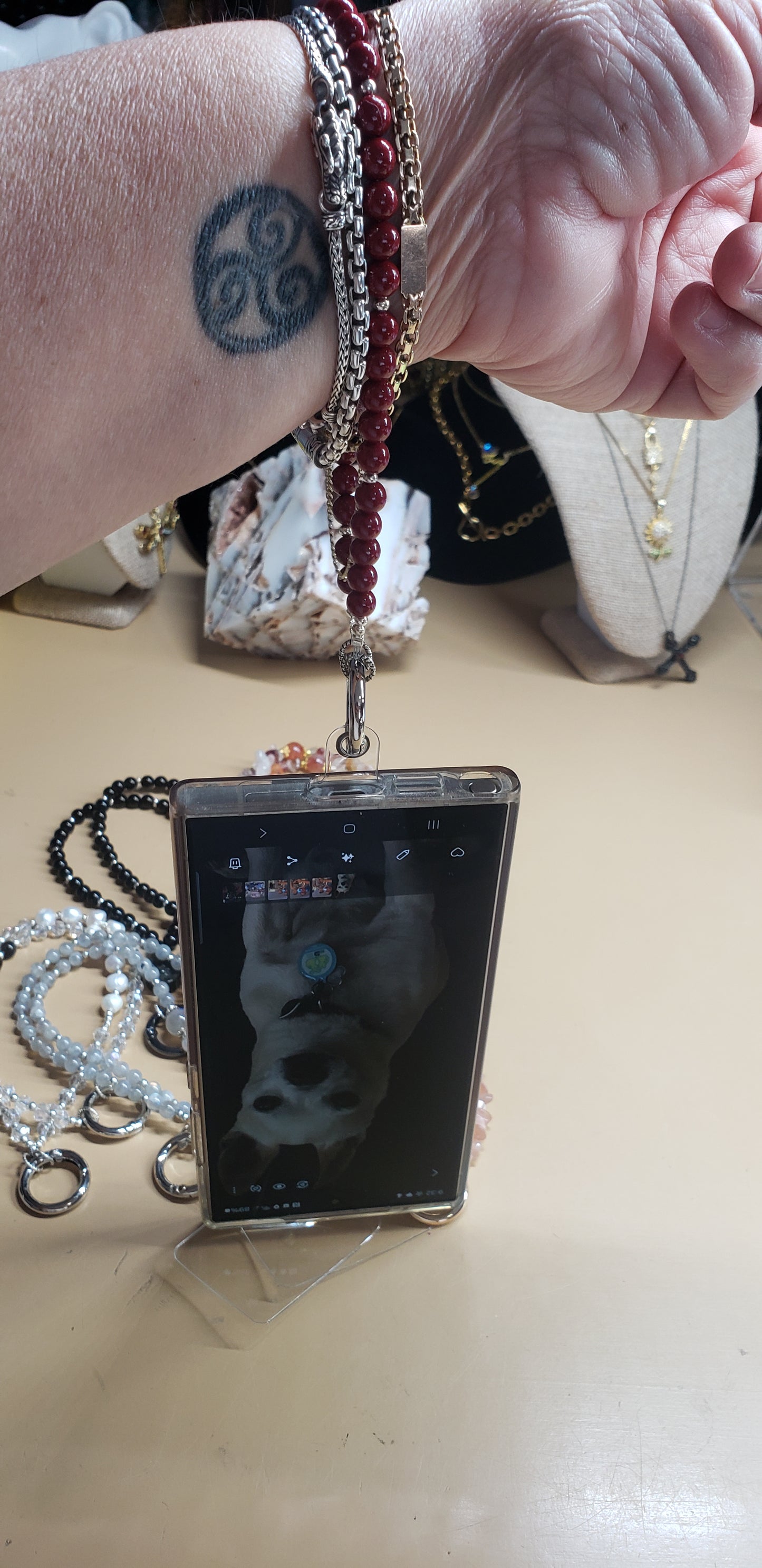 Natural Crystal Phone Bracelet