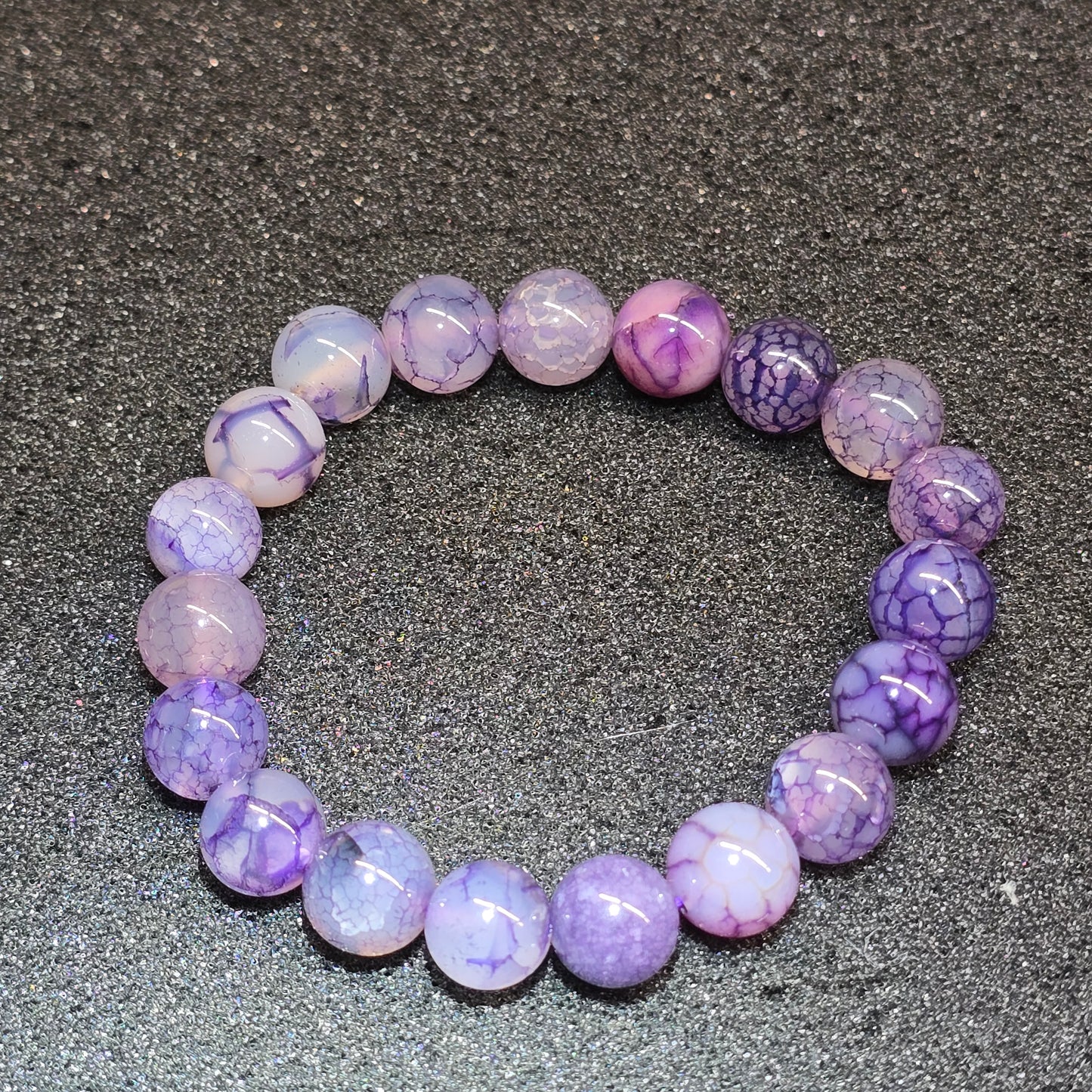 Purple Dragon Vein 10mm+ Beaded Bracelet