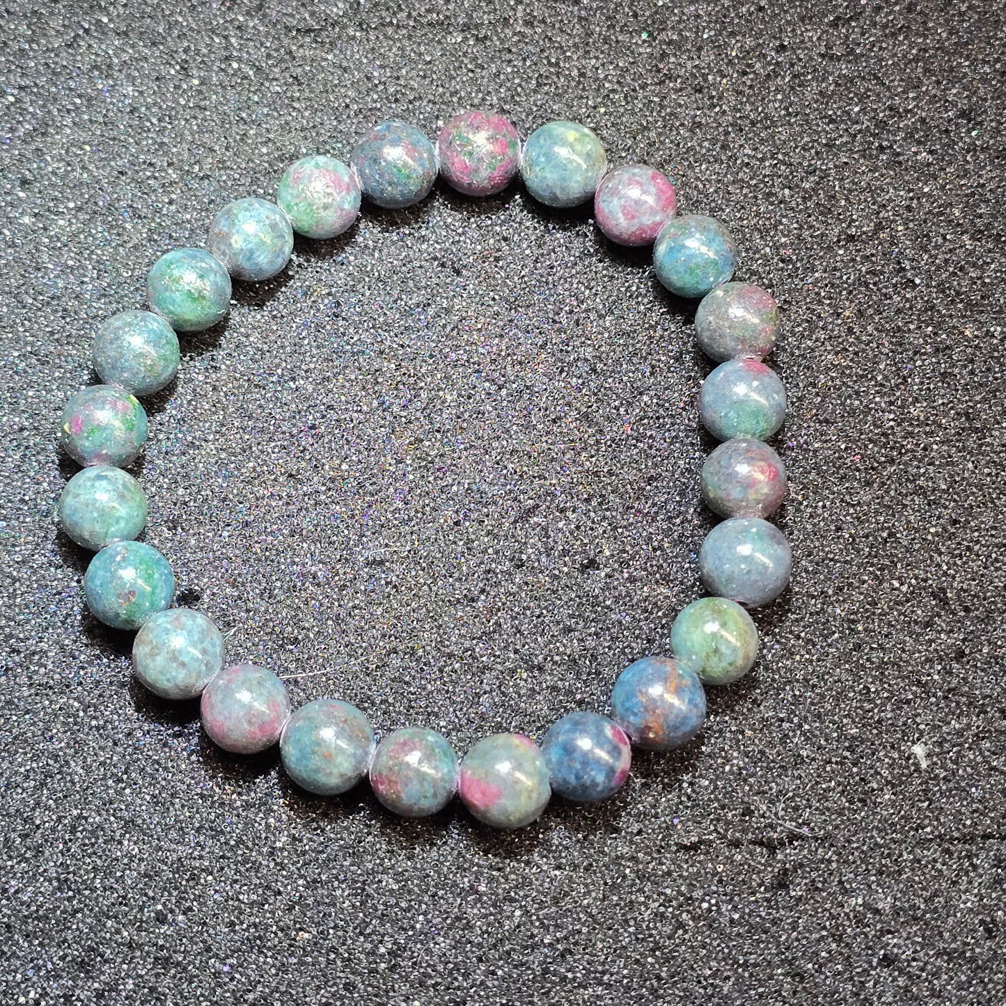 Ruby in Zoisite Beaded Bracelet,  8mm beads