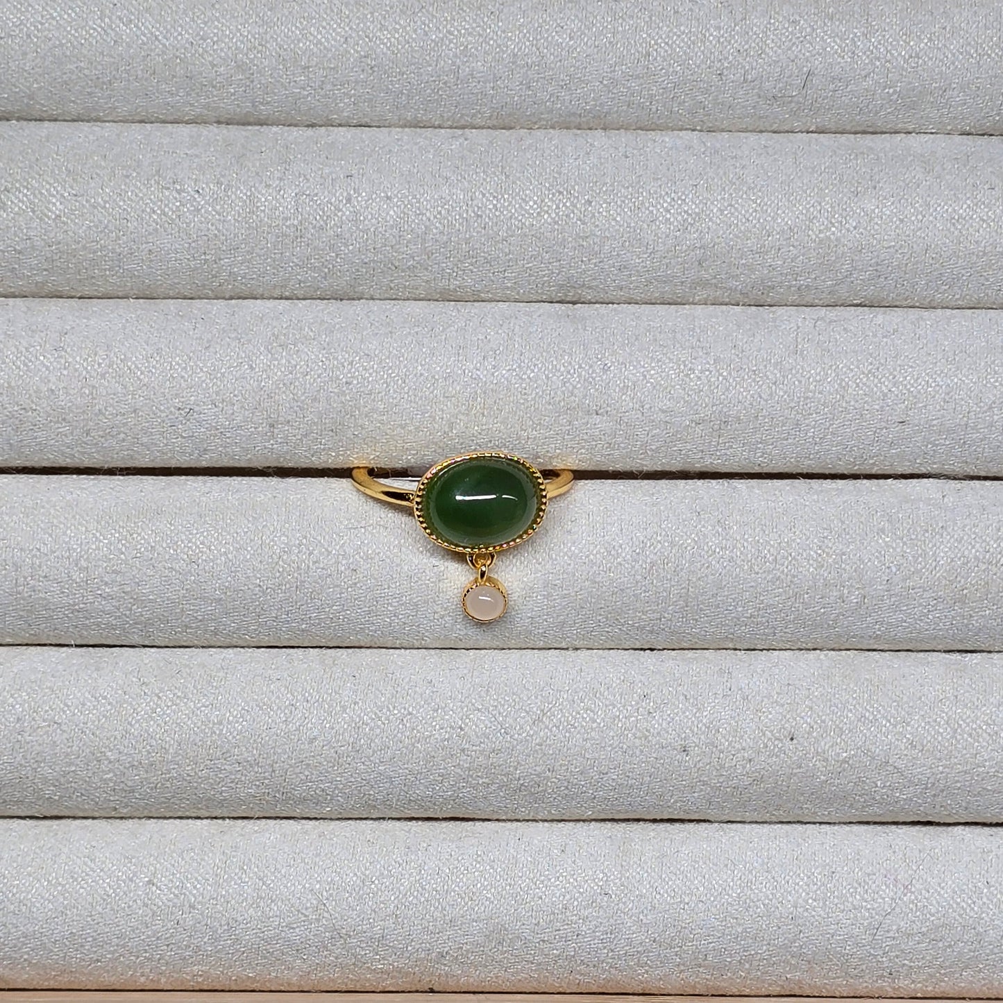 Ash Jade Dangle Ring