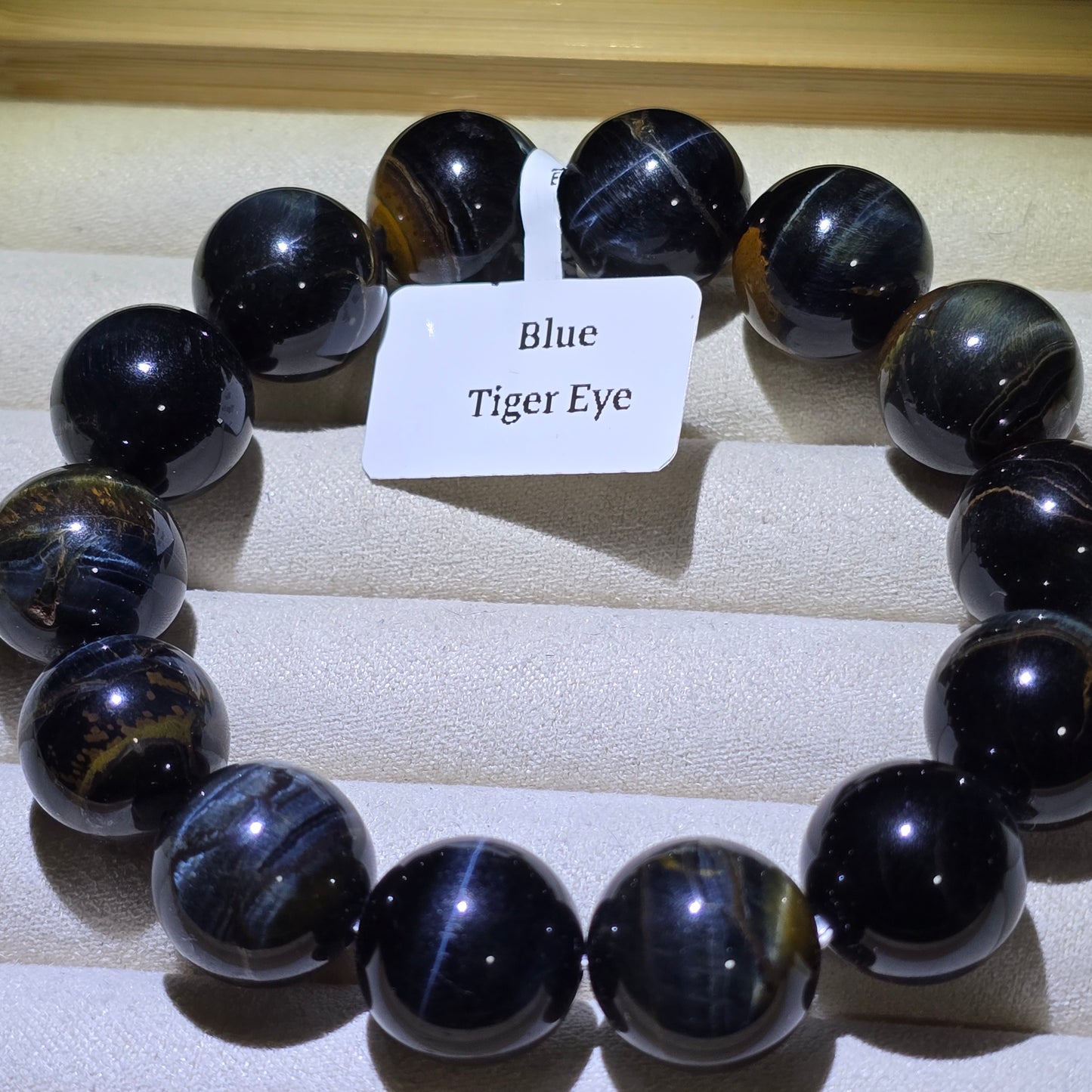 Ash Blue Tiger Eye Bracelet 14mm+