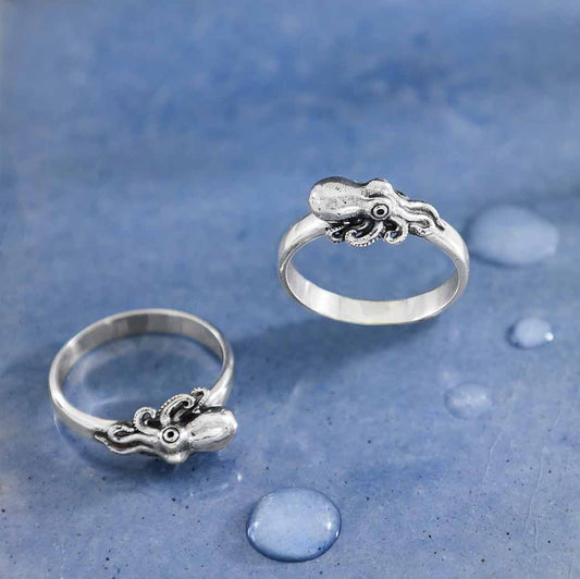 Sterling Silver Baby Octopus Ring: 7
