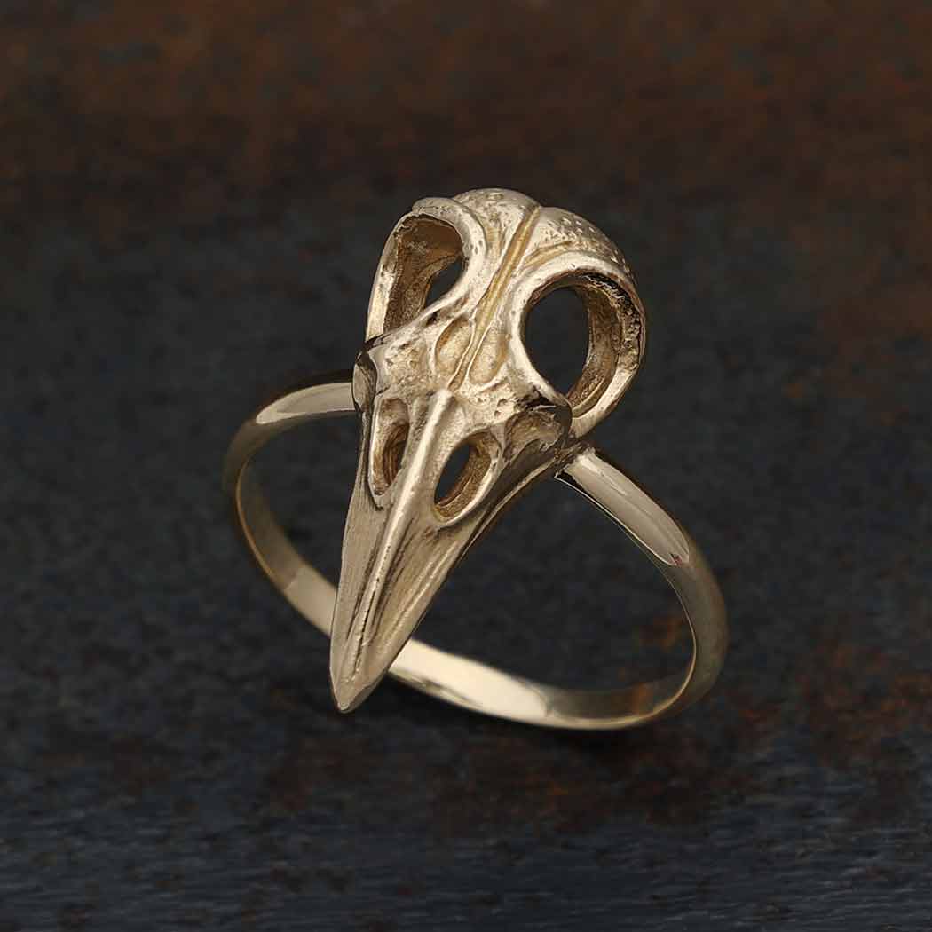 Raven Skull Ring: Sterling Silver / 10