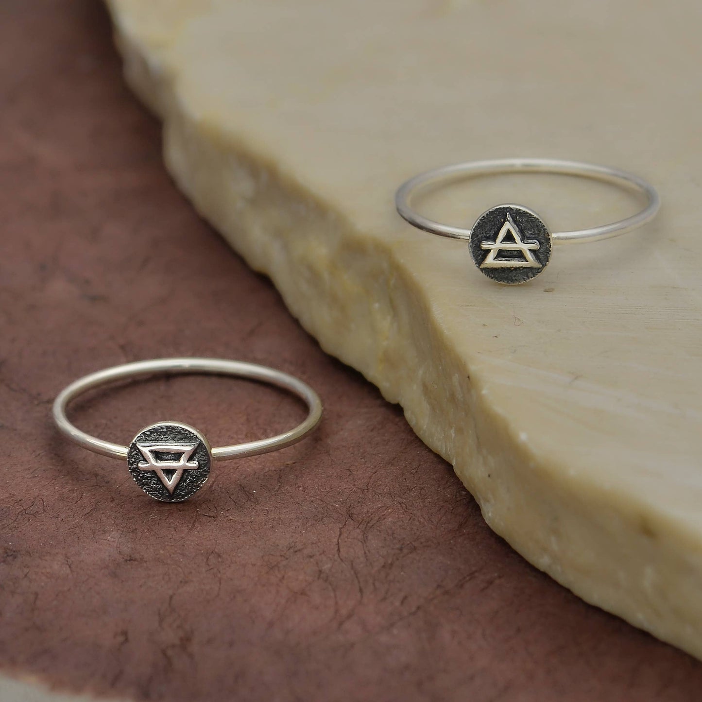 Sterling Silver Stacking Ring Earth and Air: size 7