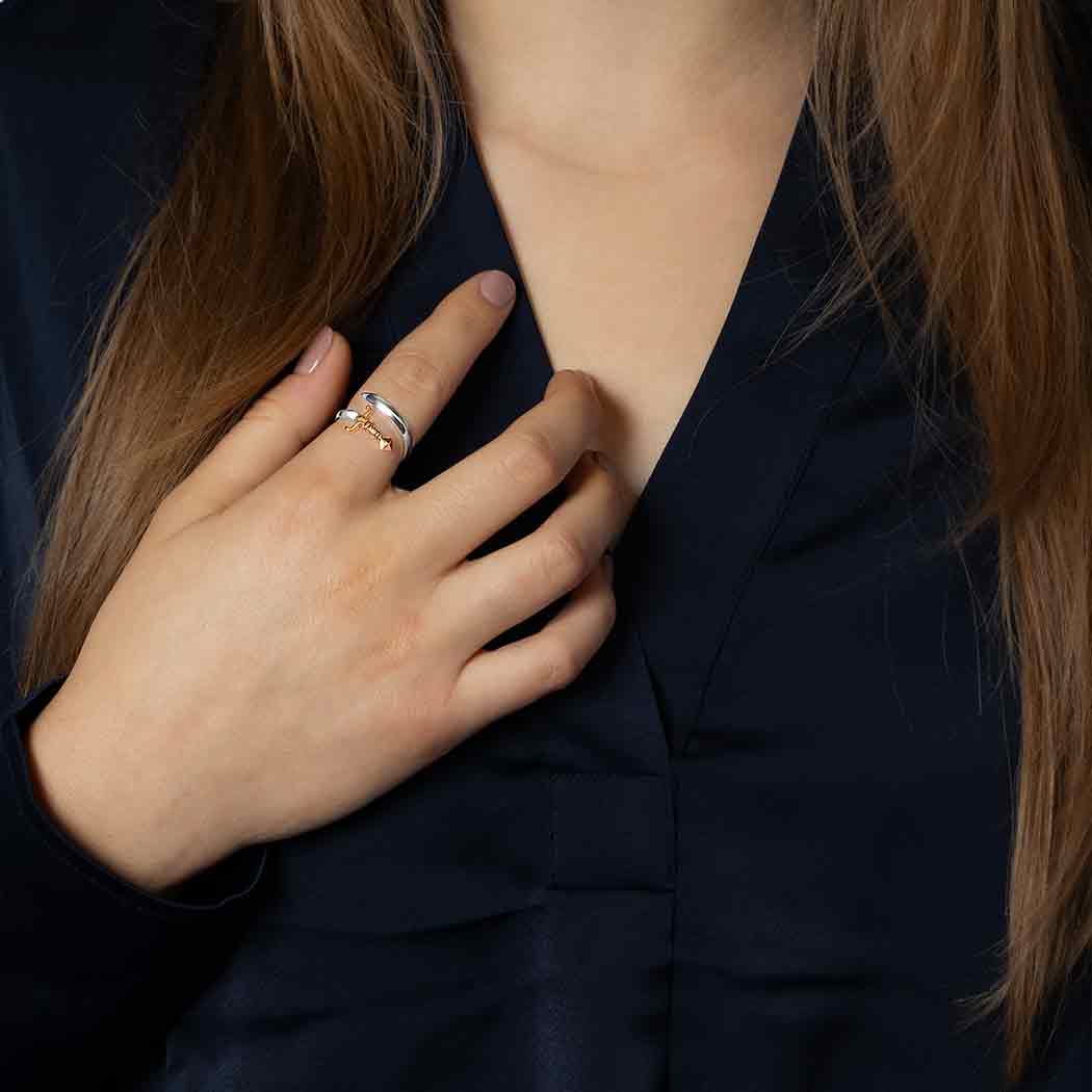 Mixed Metal Sword Bypass Ring