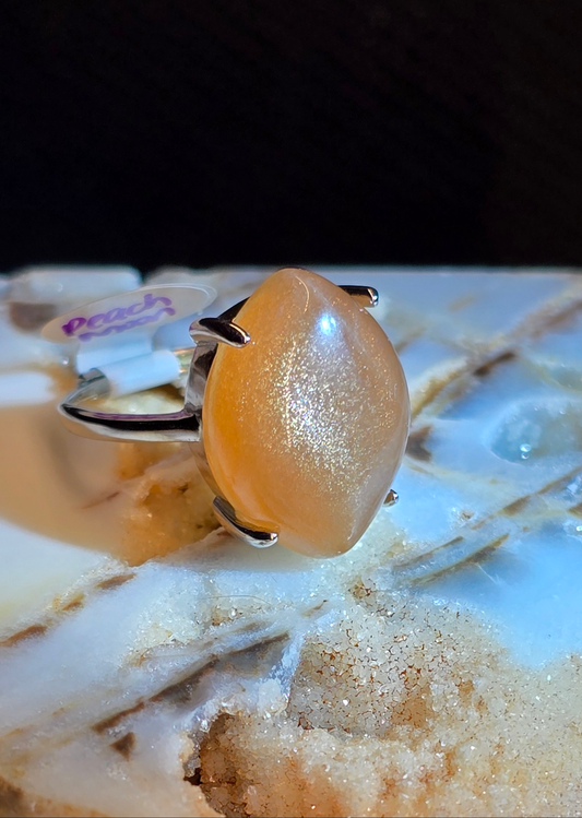 Julia's Peach Moonstone Ring