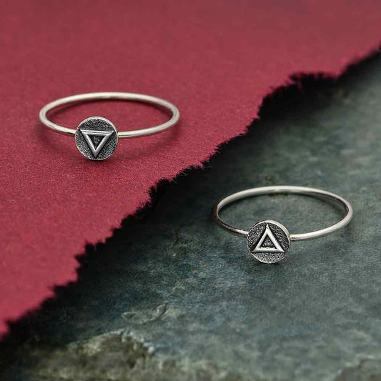 Sigdy Sterling Silver Stacking Ring Fire and Water: size 7