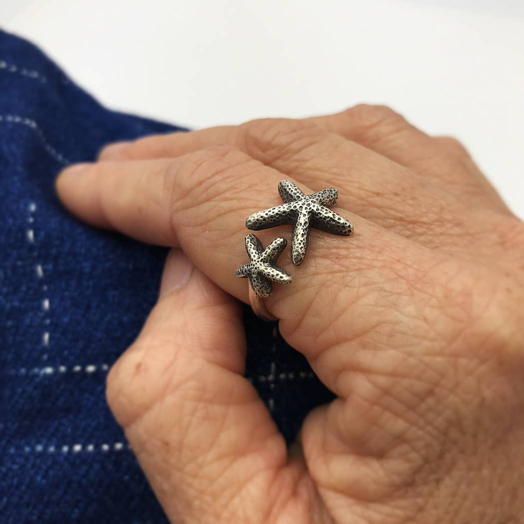 Sigdy Sterling Silver Adjustable Starfish Ring