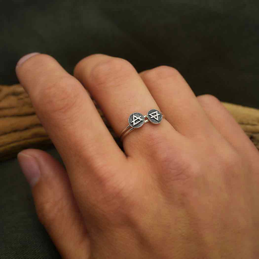Sterling Silver Stacking Ring Earth and Air: size 7