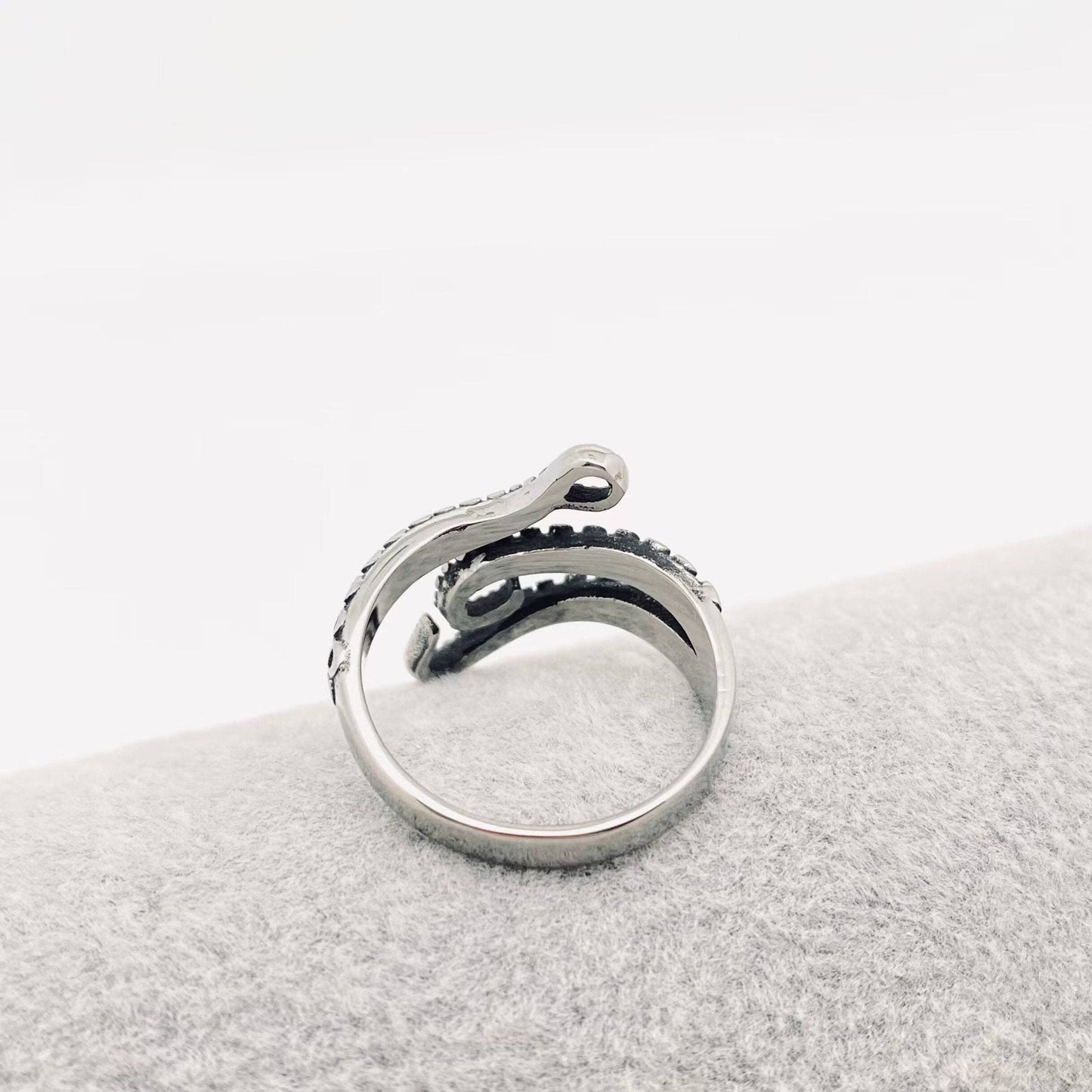 Octopus Tentacle Adjustable Ring - Stainless Steel