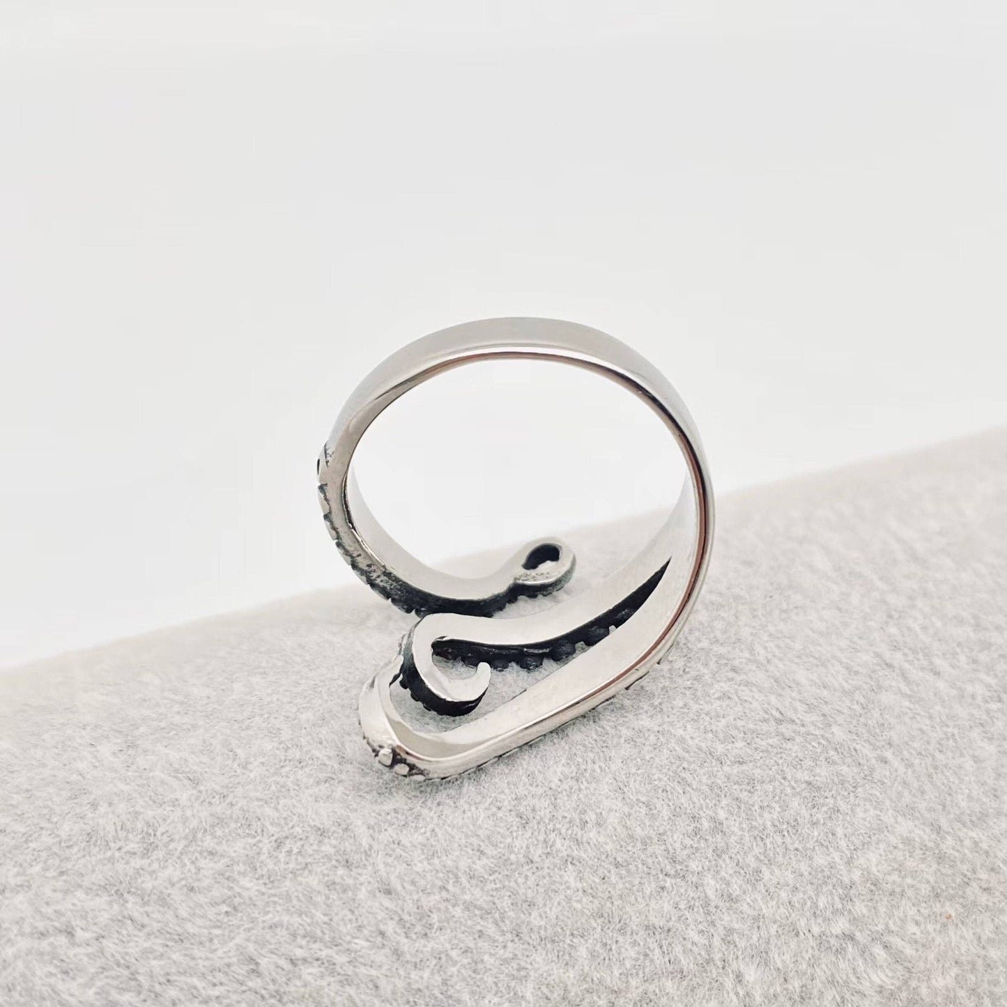 Octopus Tentacle Adjustable Ring - Stainless Steel