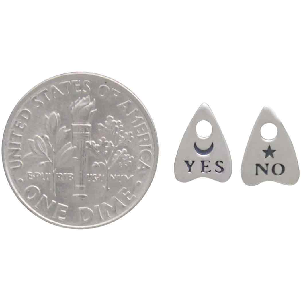 Sterling Silver or Bronze Ouija Post Earrings 9x6mm: Recycled Sterling Silver