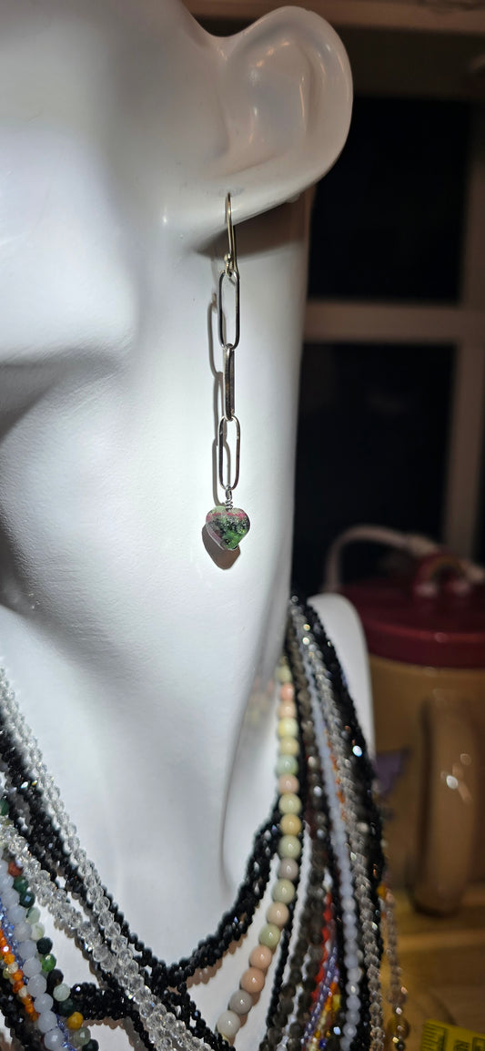 Sterling Silver Ruby in Zoisite Earrings