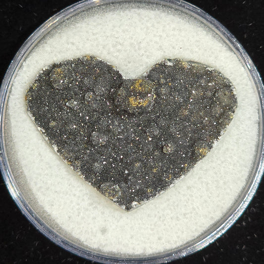 Black Druzy Quartz Heart