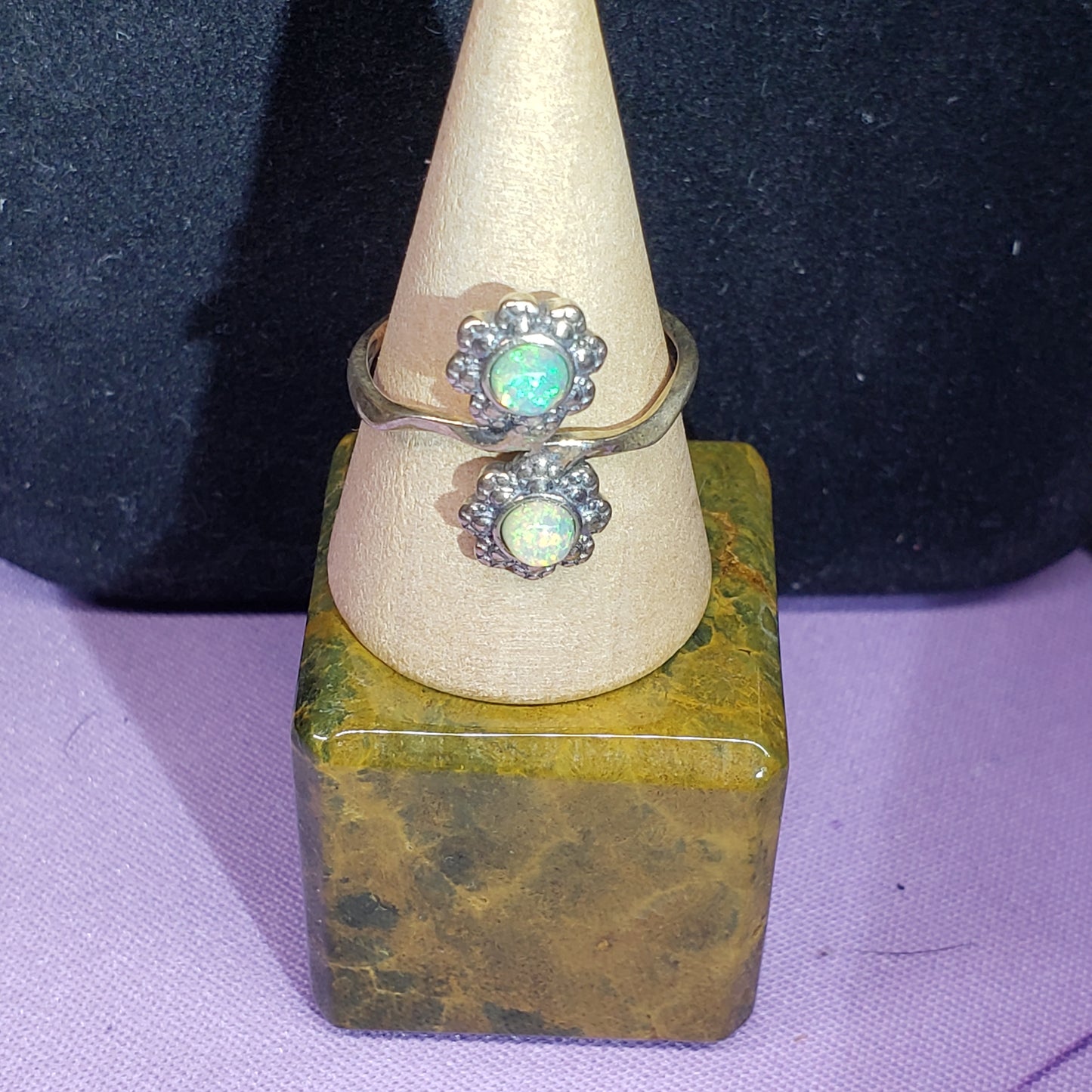 Double Opal Bypass Ring