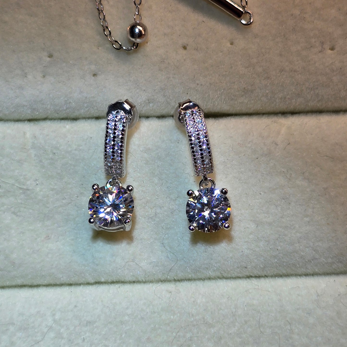 S925 Moissanite Dangle Earrings