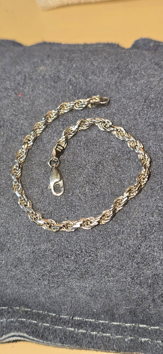 Sterling Silver Rope Bracelet